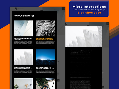 Blog Micro Interaction For Architecture Landing Page blog clean design flat landing page microinteraction minimal typography ui ux web website