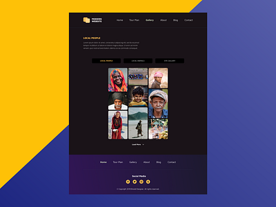 Gallery Secondary Page For Local Attraction clean dark theme website features gallery image modern nature people ui ux web gallery website design