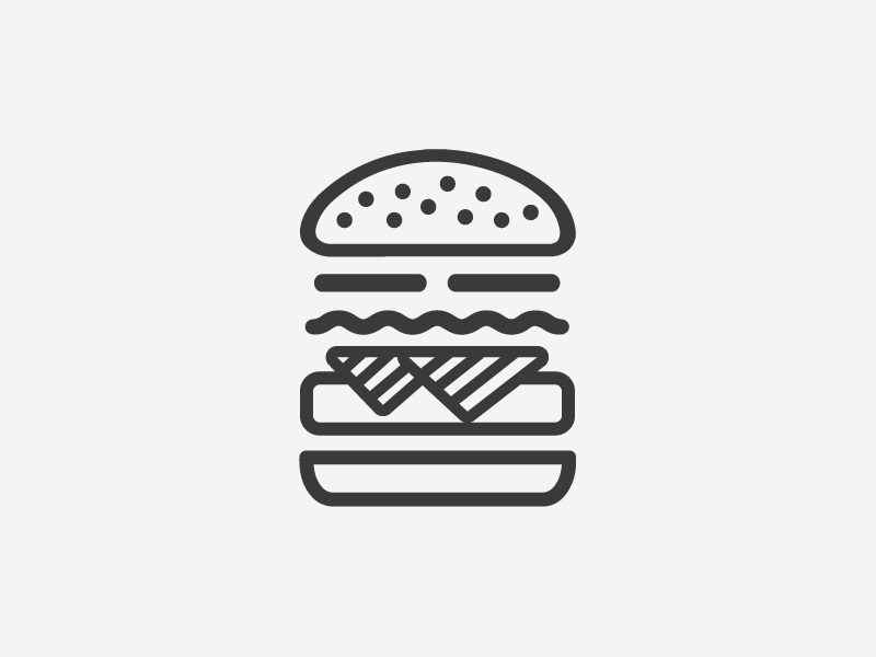 C-Burg-A (cba) black burger design face food illustration sad simple white