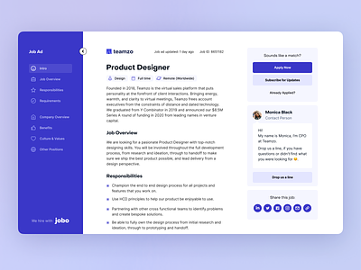 💼 Job Ad page ad apply design hr job platform recruitment talent acquisition ui web