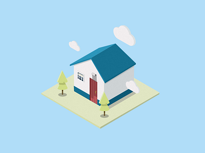 Bluehouse house.3d illustration