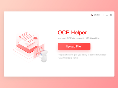Ocr Helper computer design illustration page product robot ui