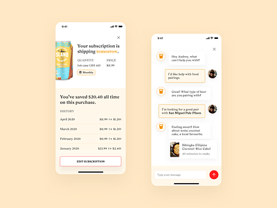 Beer App – Subscription & Chat