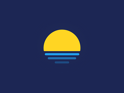 🌞 beach icon illustration summer sunset