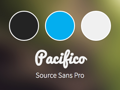 New portfolio style blue blurred background pacifico palette source sans pro style guide
