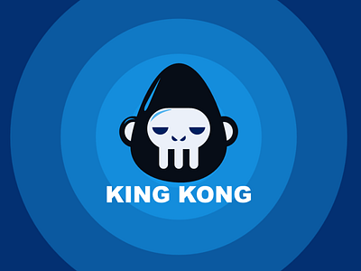King Kong Logo 2d animal art blue branding clean design flat graphic design icon illustration king kong logo minimal powerpoint simple skull vector