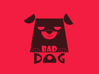 Bad Dog logo 2d animal art bad bad dog black branding clean dog flat graphic design icon illustration logo minimal powerpoint red semi circle simple vector