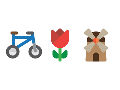 Dutch Icons bicycle bike dutch flower icon icons mill tulip wind mill