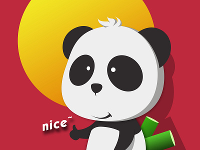 panda nice head portrait 熊猫头像海报 design graphic design illustration logo