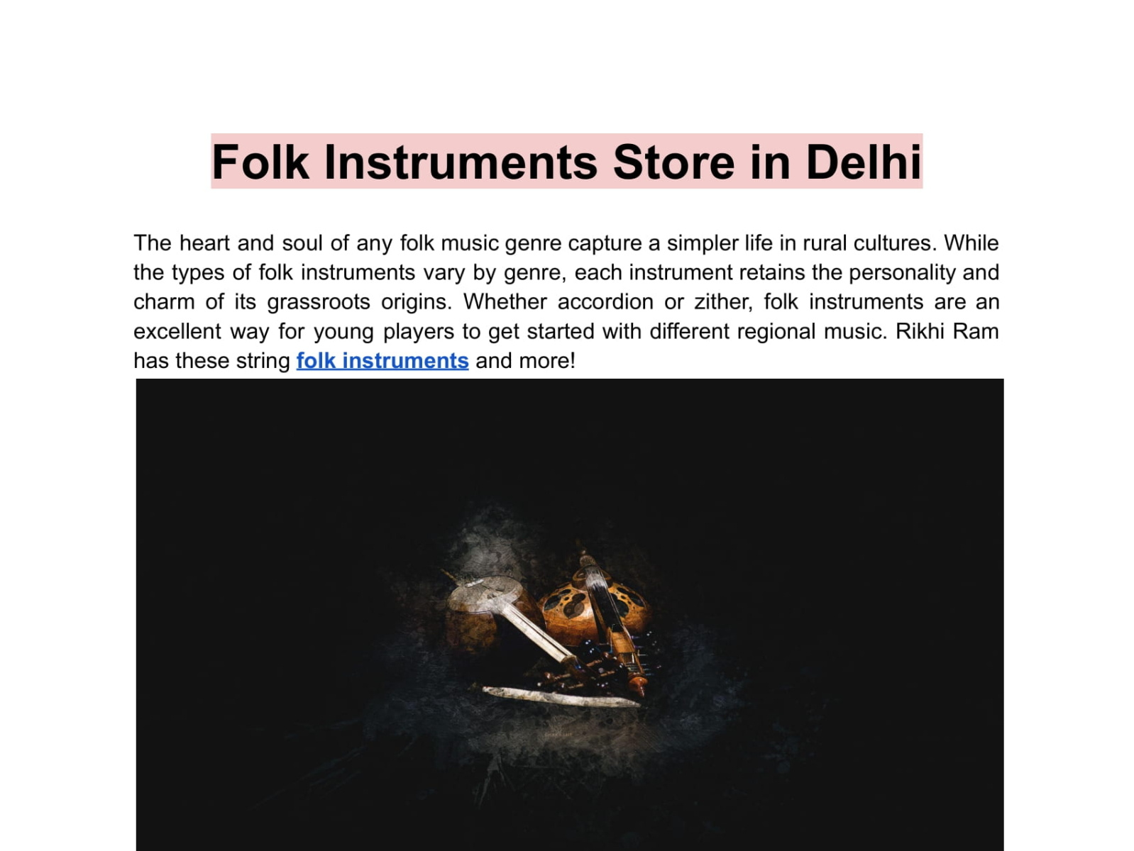 Folk Instruments Store in Delhi by Rikhiram Store on Dribbble
