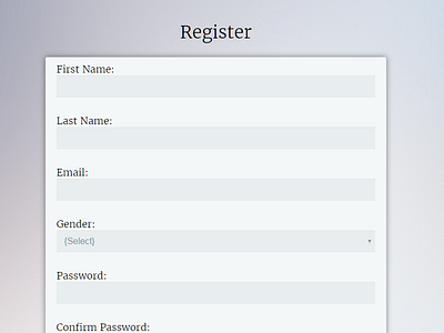 Registration css html responsive form