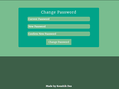 Change Password Form html