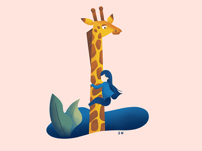 Looking Beyond animal cute giraffe illustration procreate