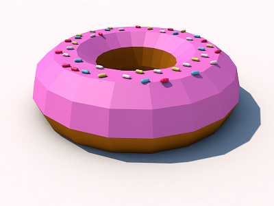 Donut art cute donut food illustration low poly art