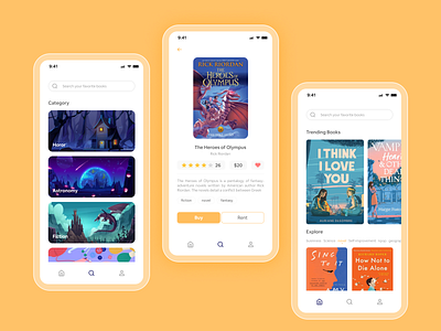 Livre - book reading app design app apps books color design reading ui