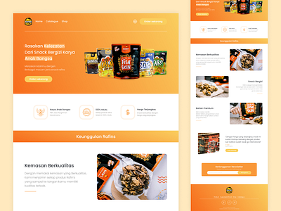 Web design: Landing page color landing page product snack ui web design website
