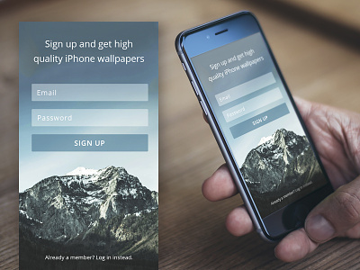DailyUI Challenge #001: Sign Up app app design interface iphone login mobile mockup sign up ui webdesign