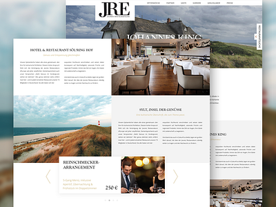 JRE Webdesign Relaunch #01 chef cooking interface restaurant slider ui ux web webdesign
