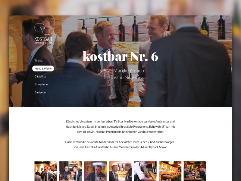 Event Recap Website party images big font header webdesign interface ui website people wine event