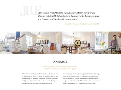 JRE Webdesign Relaunch #03 clean image minimal restaurant slider ui ux video web webdesign website white