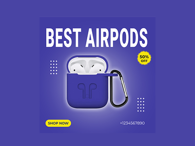 social media ad design for Airpods branding design graphic design illustration logo logodesign logotypes ui ux vector