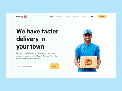 Food Delivery Home page delivery ui delivery ux food delivery home design food delivery ui ux design food ui food ux home page home page ui home page ux site ui ux web website ui workhu