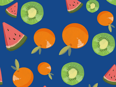 Pattern with exotic fruits background colors fruit pattern