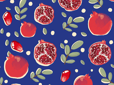 Seamless pattern with pomegranate fruit pomegranate fruit