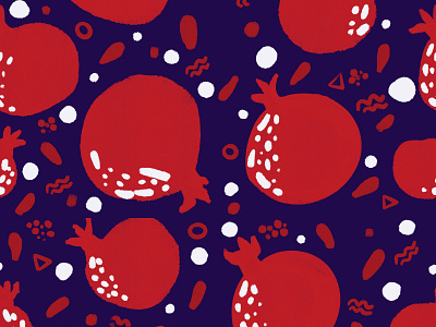 Seamless pattern with pomegranate fruit pomegranate fruit