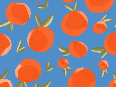 Seamless pattern with oranges orange