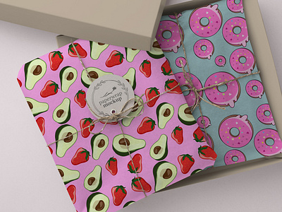 Seamless pattern with avocado and donuts