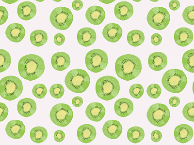 Pattern with slises of kiwi on white