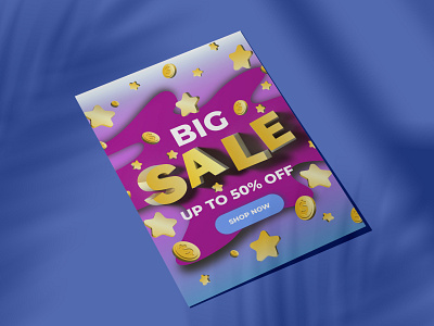 Sale flyer. Discount banner template 3d banner branding discount flyer graphic design promotion sale ui