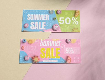 Summer sale special offer cards 3d background banner branding colors design flyer graphic design illustration inspiration marketing marketplace promotion store ui