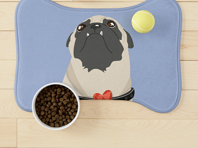 Print with dog for pug lovers banner branding cute design dog friend illustration love paw print pug puppy sweet