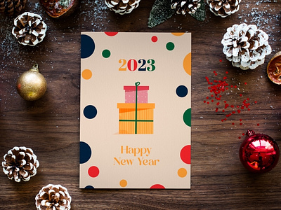 Christmas greetings card. Template. 2023