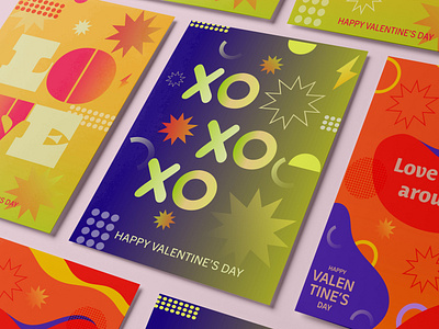 Valentine’s Day poster. Creative modern design template