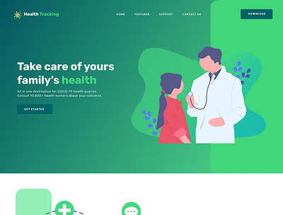 Health Tracking Website branding design graphic design illustration logo ui ux web webdesign