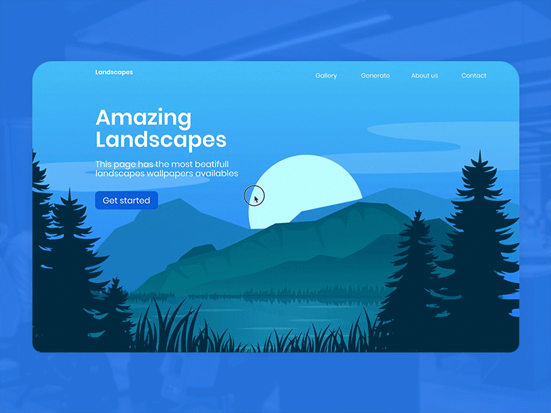 Parallax with illustration background ilustration landing landing parallax landscape landscape landing parallax ui ui animation uidesign