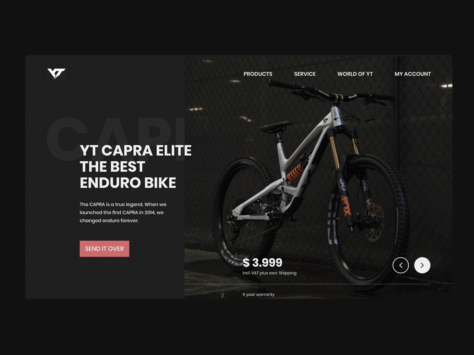 Website Enduro Mountain Bike bikes dark mode darkmode grid landing ui ui design website website concept