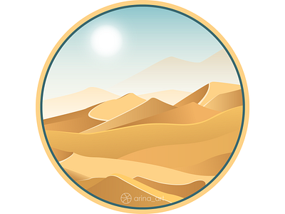 Sahara Desert africa circle art desert dunes heat illustration inspiration nature sahara sand sun vector graphics