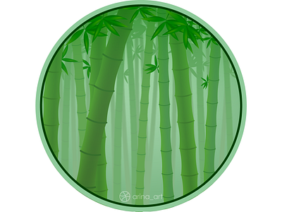 Foggy bamboo forest bamboo circle art fog forest green illustration inspiration japan kyoto leaves nature vector graphics