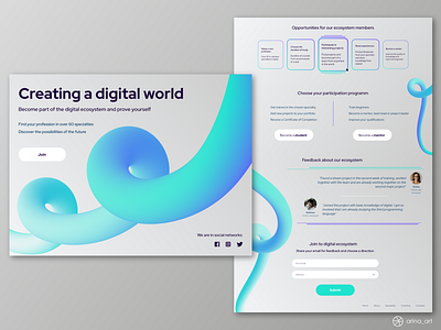 Landing page  "Service for digital world"