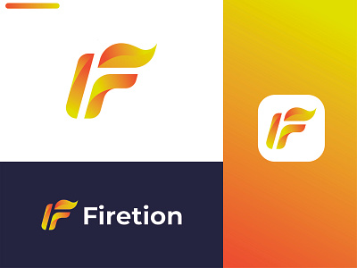 Firetion letter logo 3d logo abstract letter logo abstract logo design branding illustration logo design vector