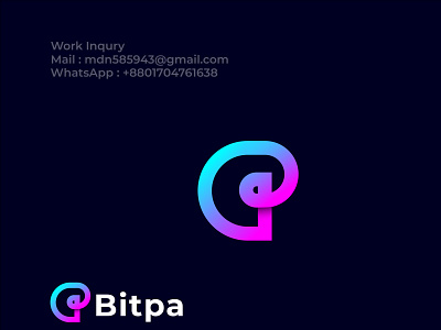 Bitpa B logo design abstract letter logo b 3d logo b logo design brand logo branding creative design letter logo minimalist typo typography