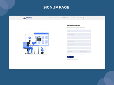 Sign up page design.