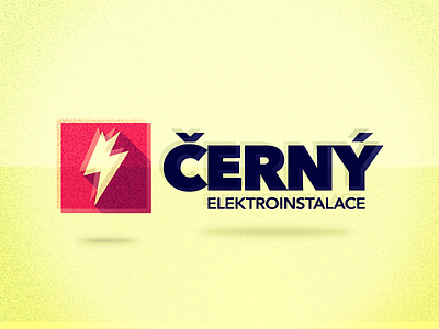Cerny elektroinstalace black brand electro flash logo red retro vintage