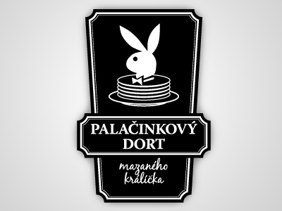 Pancake bunny cake lubricated bunny cake food illustration logo nice pancake playboy retro