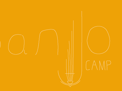 banjo camp banjo camp flame line mark poster type typography white