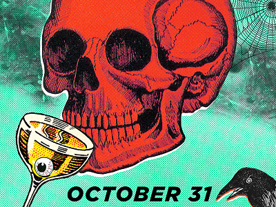 POSSIBLE Halloween Party Poster digital collage halftone halloween print design